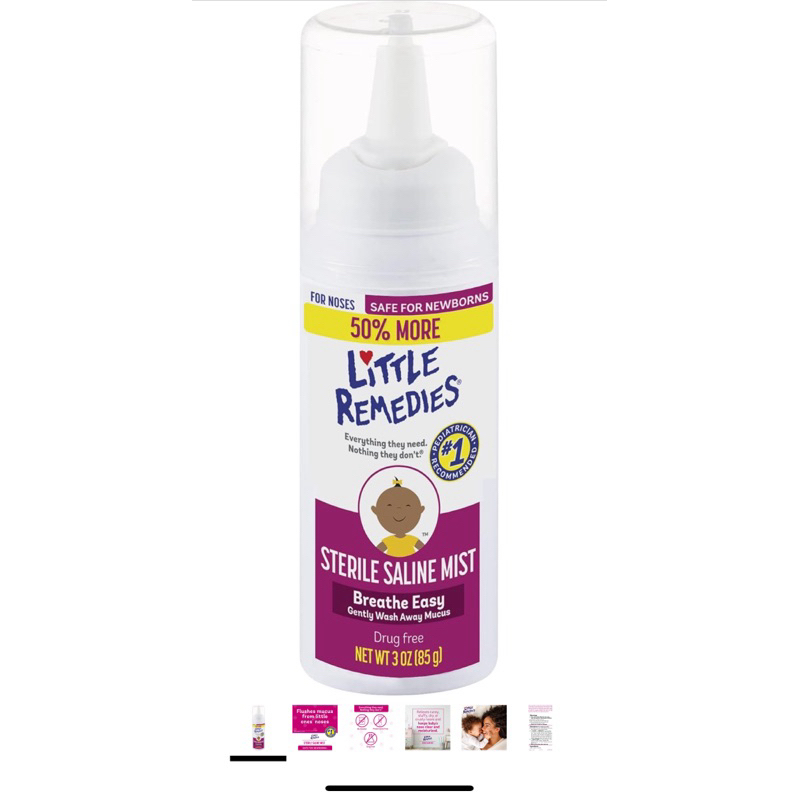 Xịt mũi nước muối cho bé Little Remedies 85g
