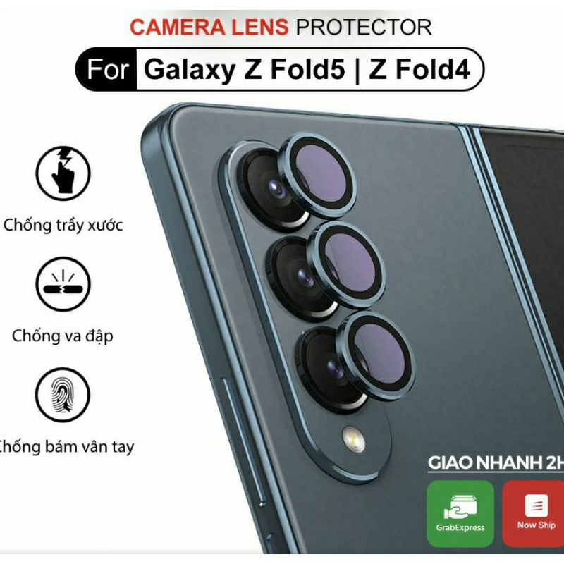 Lens bảo vệ camera Z Fold 7 6 5, Z Fold 4,Z Fold 3,2 kim loại, bộ 3 mắt bảo vệ camera, cường lực bảo