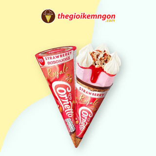 Kem ốc quế dâu hạnh nhân Wall's Cornetto Royale Strawberry (135ML)