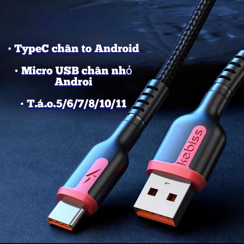 Dây Cáp Sạc Type C - Micro USB , Androi ,xiaomi ,oppo, và các dòng máy điện thoại - T.á.o.5/6/7/8/10/11.