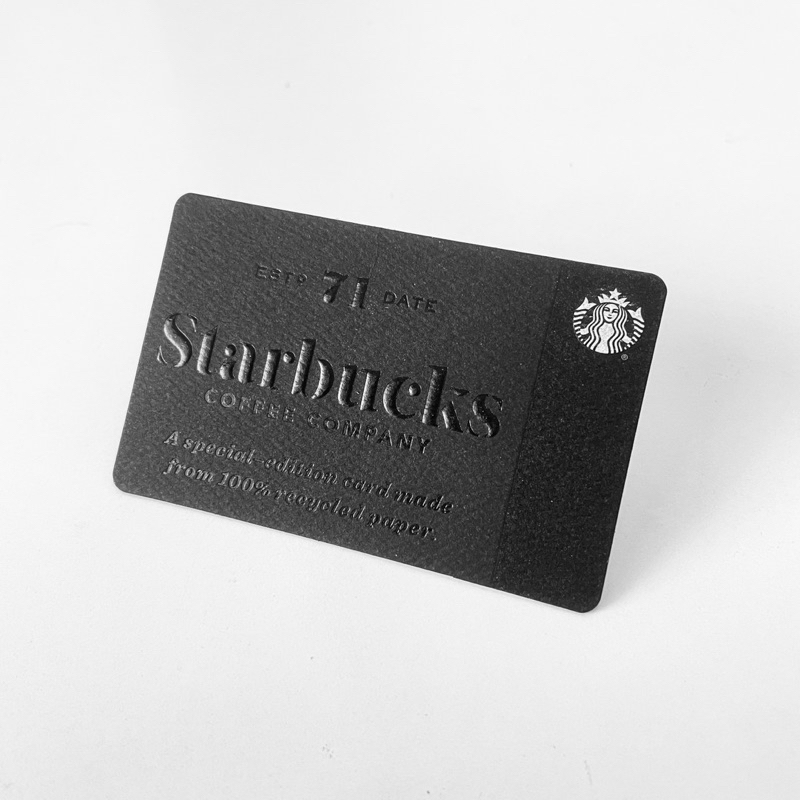 3126 THẺ GIẤY US ALL BLACK (thẻ đã sử dụng, dùng để sưu tầm) STARBUCKS CARD