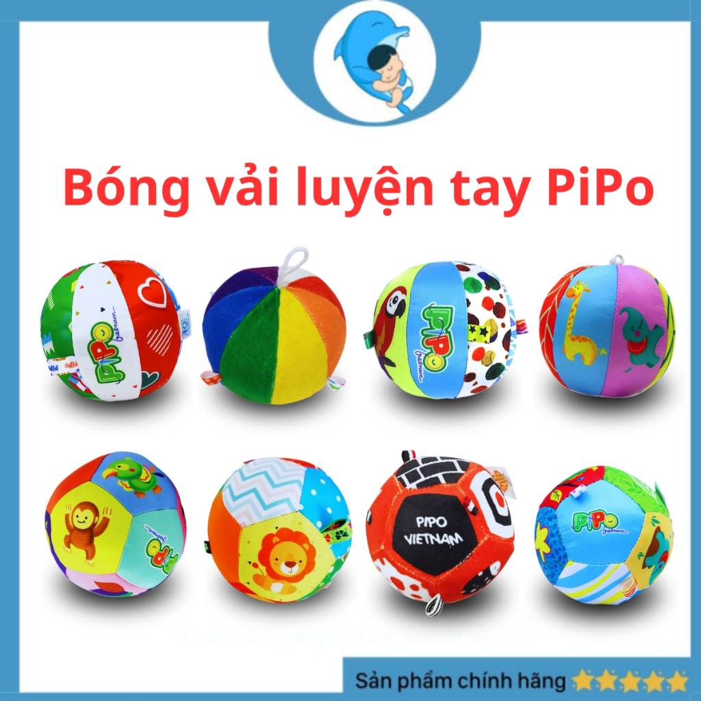 Bóng vải luyện tay cho bé kèm lục lạc PiPo giúp kích thích thị giác, thính giác cho trẻ từ 0-5 tuổi MECAHEO
