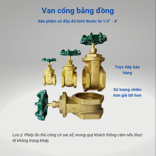 Van cửa đồng phi 60 van nước khoá tổng tay xoay nối 2 đầu ren trong