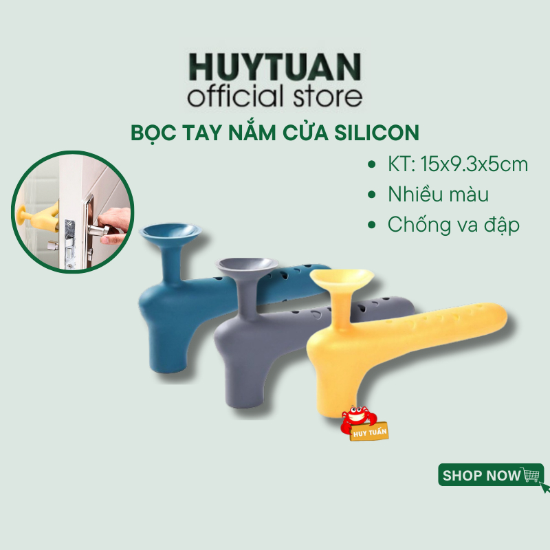 Vỏ Bọc Tay Nắm Cửa Bằng Silicon Nhiều Màu Sắc Có Giác Hút Chống Va Chạm Bảo Vệ An Toàn Cho Bé
