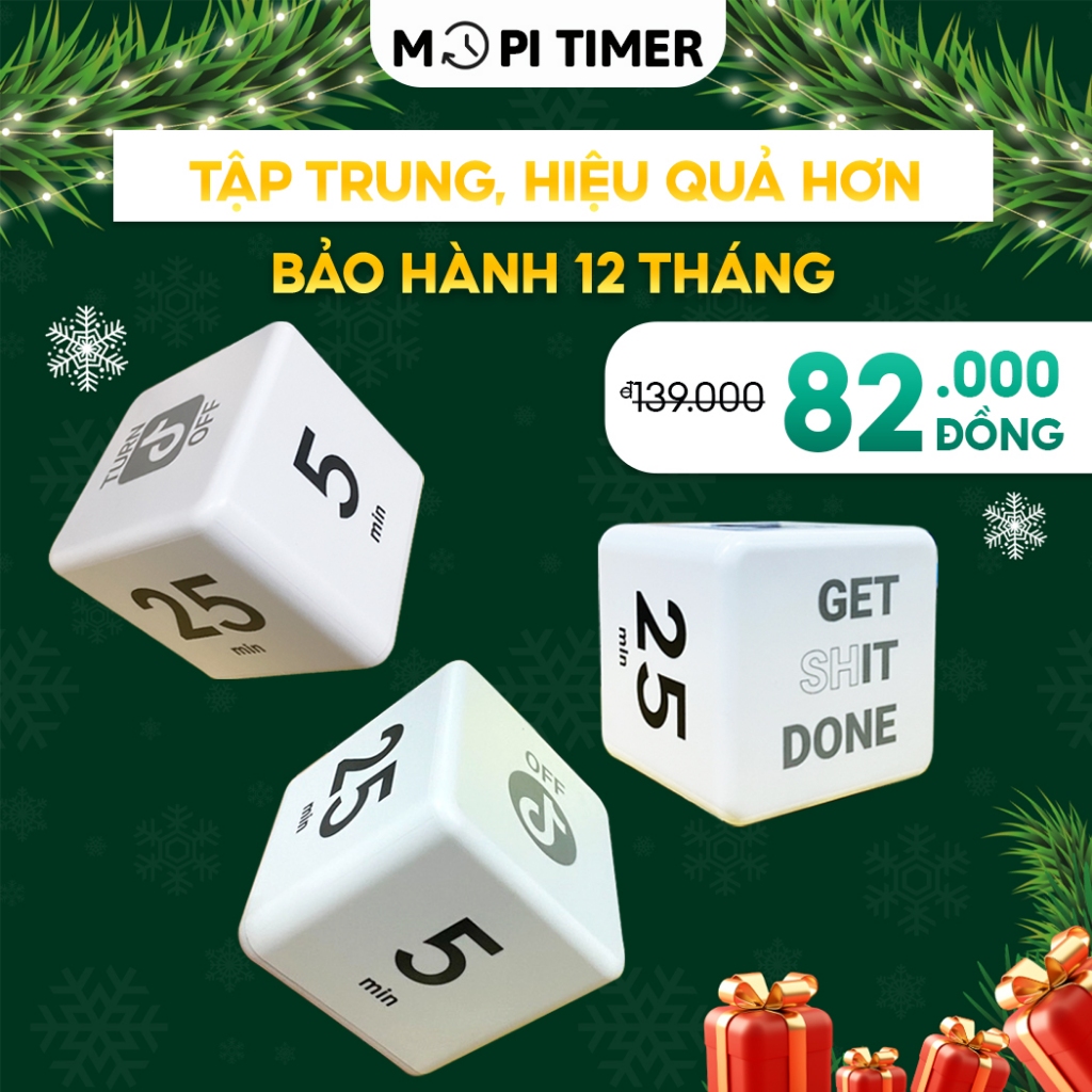 Đồng hồ Pomodoro đếm ngược, mopi timer quản lý thời gian học tập, hẹn giờ nấu ăn, tập thể dục, làm việc tập trung