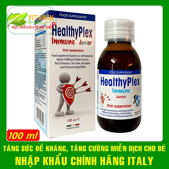 HealthyPlex Immune Junior Tăng sức đề kháng cho bé tăng cường miễn dịch 150ml | Nhập khẩu chính hãng Italy