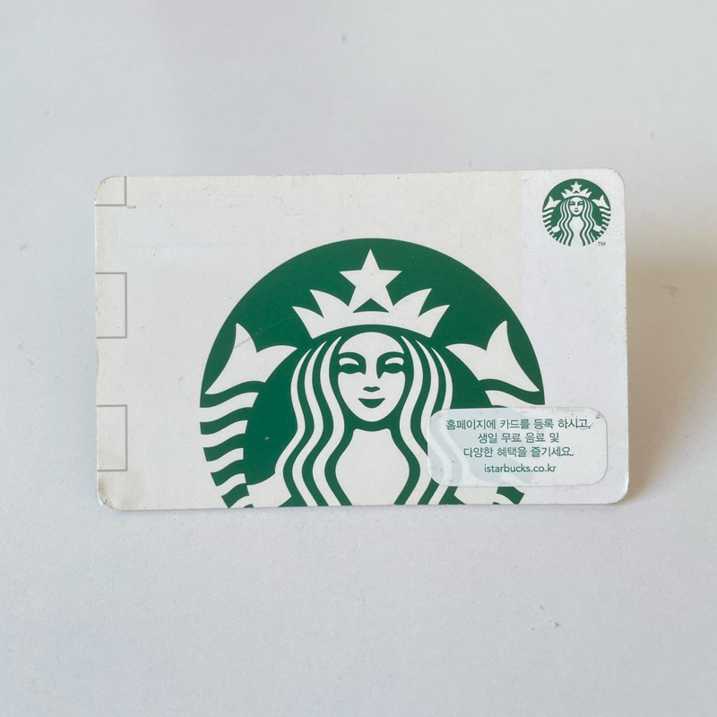 0922A THẺ STARBUCKS GIẤY KR 2018 SIREN LOGO GREEN WHITE, thẻ rất cũ (thẻ đã sử dụng, dùng để sưu tầm)