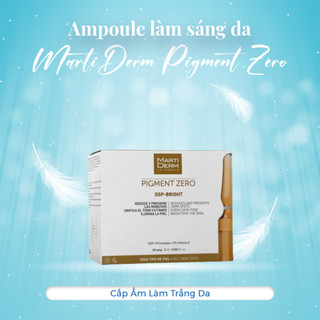 Martiderm pigment zero dsp bright – ampoule dưỡng sáng đều màu da, giảm đốm sắc tố, hộp 30 ống