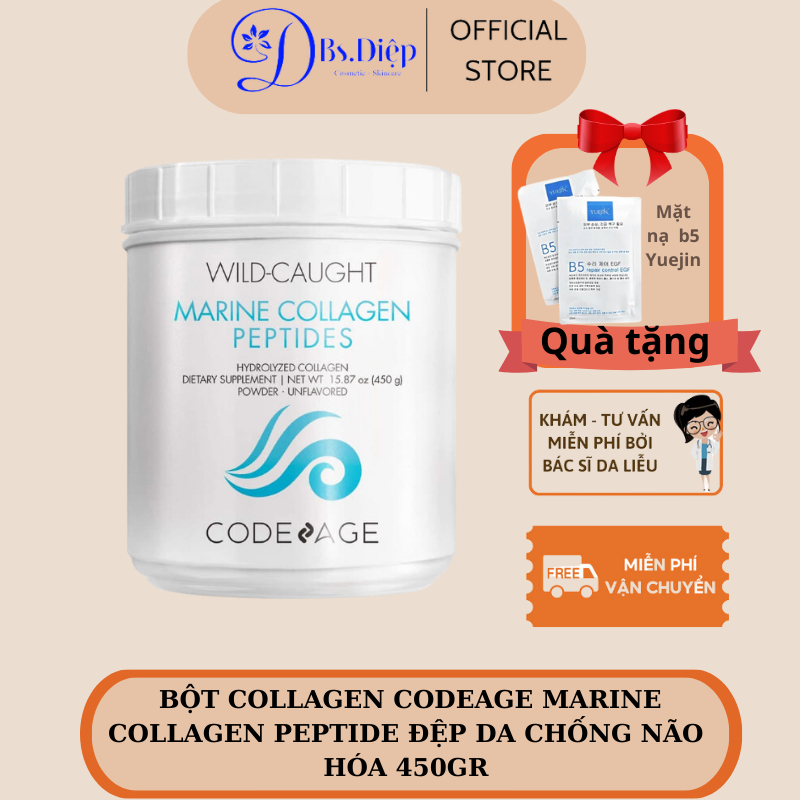 Bột Collagen CodeAge Marine Collagen Peptide Đẹp Da Chống Lão Hóa 450gr