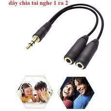 Dây chia âm thanh 1 ra 2 đầu 3.5mm Dây Jack Chuyển Đổi Tai Nghe 3.5mm Sang 2 Cổng 3.5mm Cho Âm Thanh Audio Và Mic
