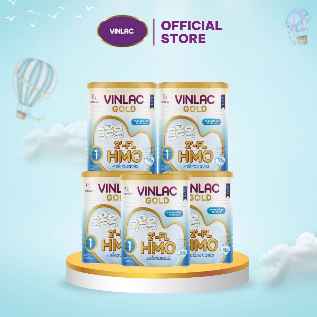 [Combo 5 Lon] Sữa Bột Vinlac Gold số 1 900g
