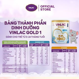 [Combo 5 Lon] Sữa Bột Vinlac Gold số 1 900g