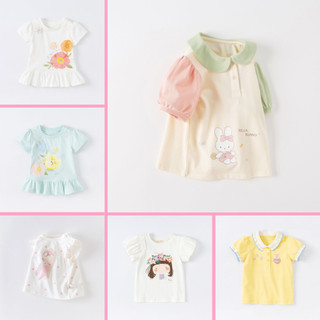 BST Áo hè thun cotton hoạ tiết dễ thương cho bé gái P2 - TOPZKIDS