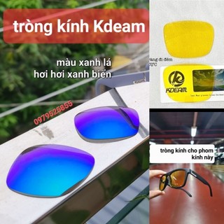 Tròng kính Kdeam cho gọng kính vuông , tròng đi đêm và tròng đi nắng , túi vải kính kdeam