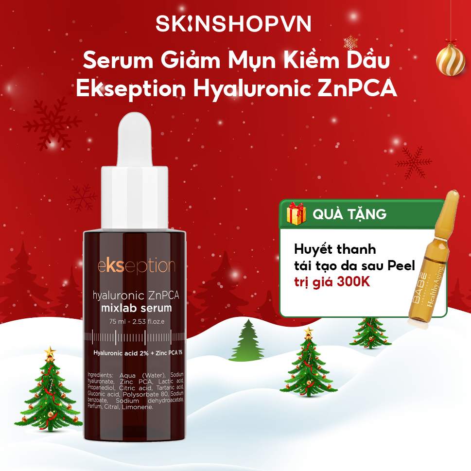 Serum Ekseption Hyaluronic ZnPCA, HA + 1% ZnPCA căng bóng, giảm mụn, kiềm dầu 75ml