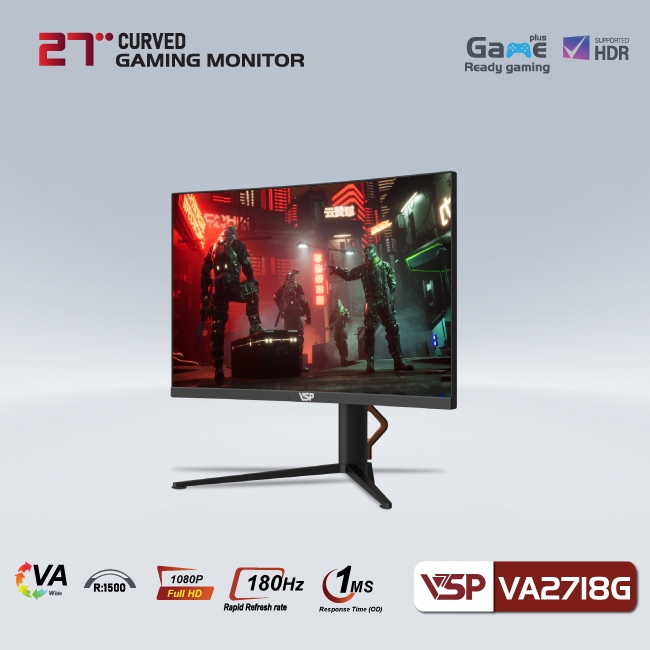 Màn Hình Cong VSP R1500- VA2718G - 180hz - 1ms