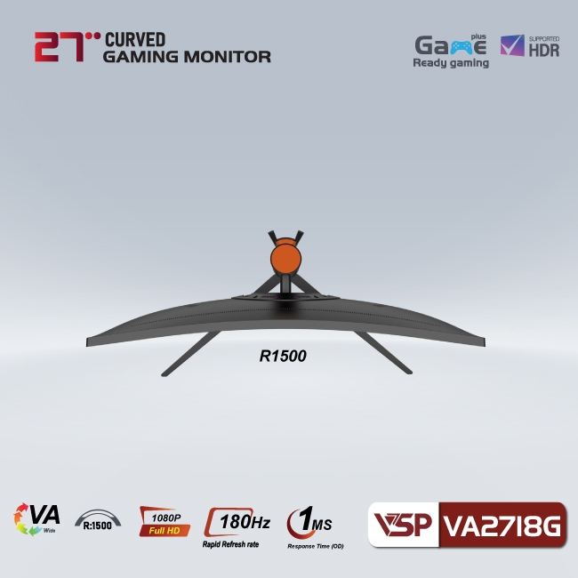Màn Hình Cong VSP R1500- VA2718G - 180hz - 1ms