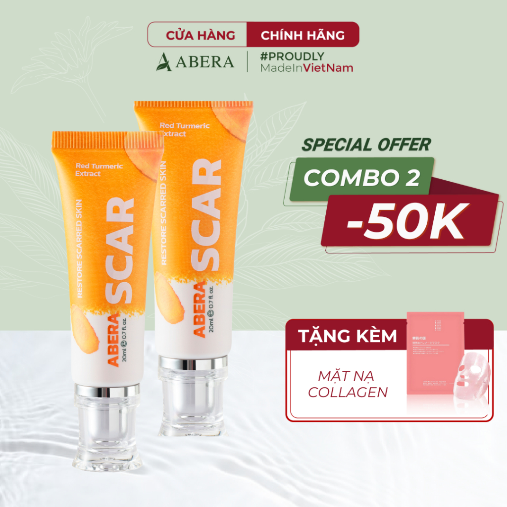 Kem Sẹo Nghệ Đỏ Abera Scar 20g phục hồi làn da bị sẹo an toàn hiệu quả, nhanh chóng