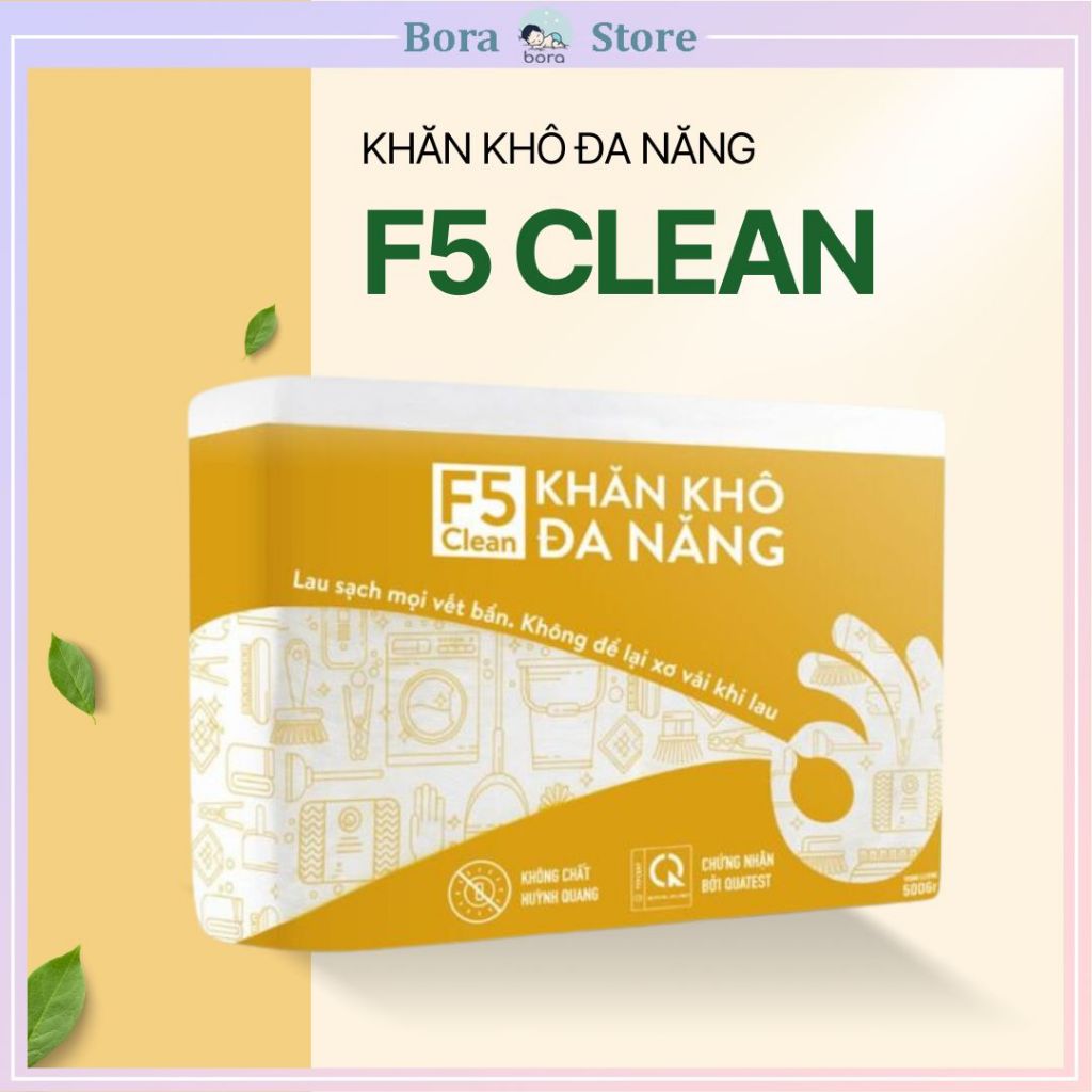 Khăn khô đa năng F5 Clean túi 500 gram mềm mịn không xơ