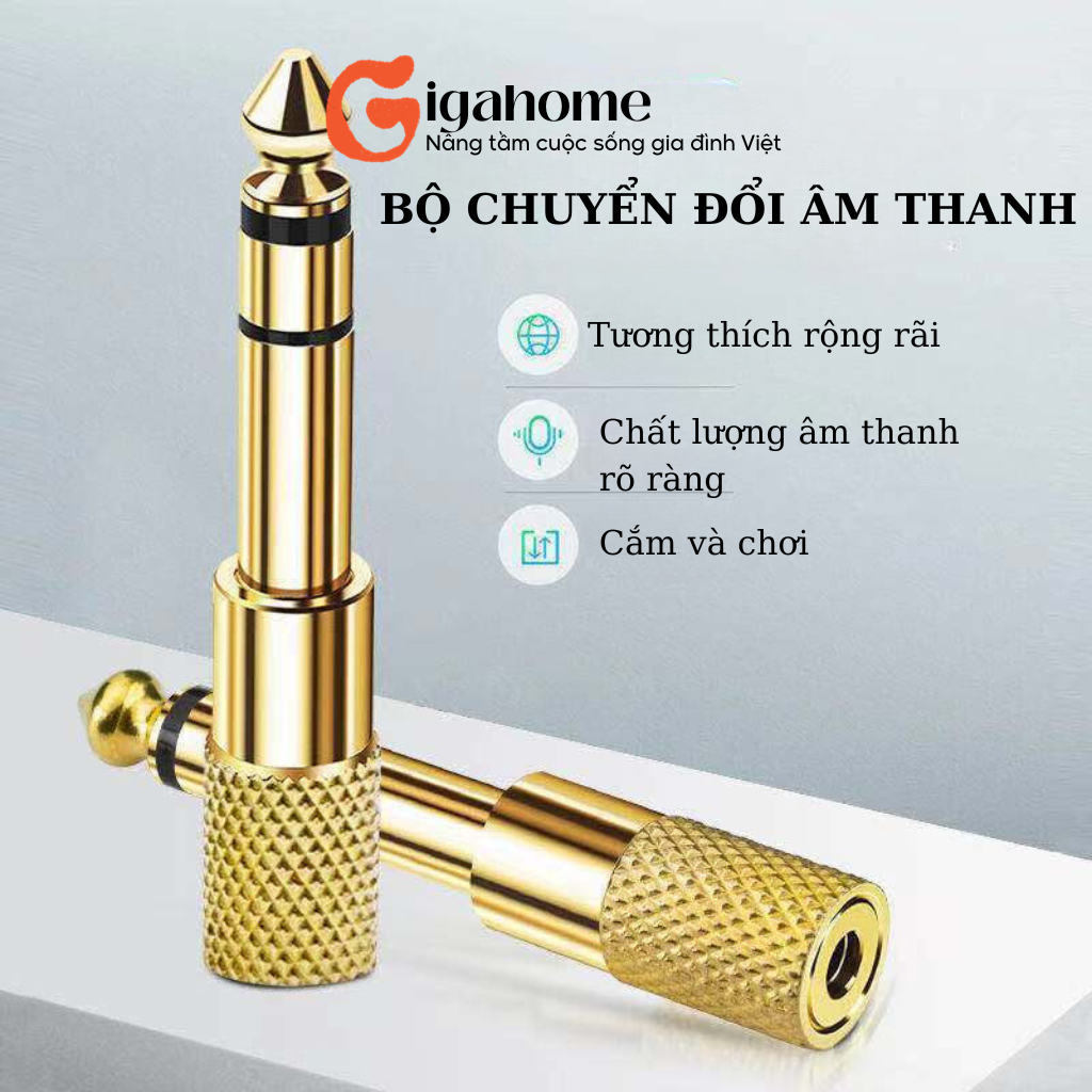 Đầu Jack Chuyển Đổi Tín Hiệu Âm Thanh 65mm Sang 3.5mm Cho Loa GIGAHOMEVN 5781