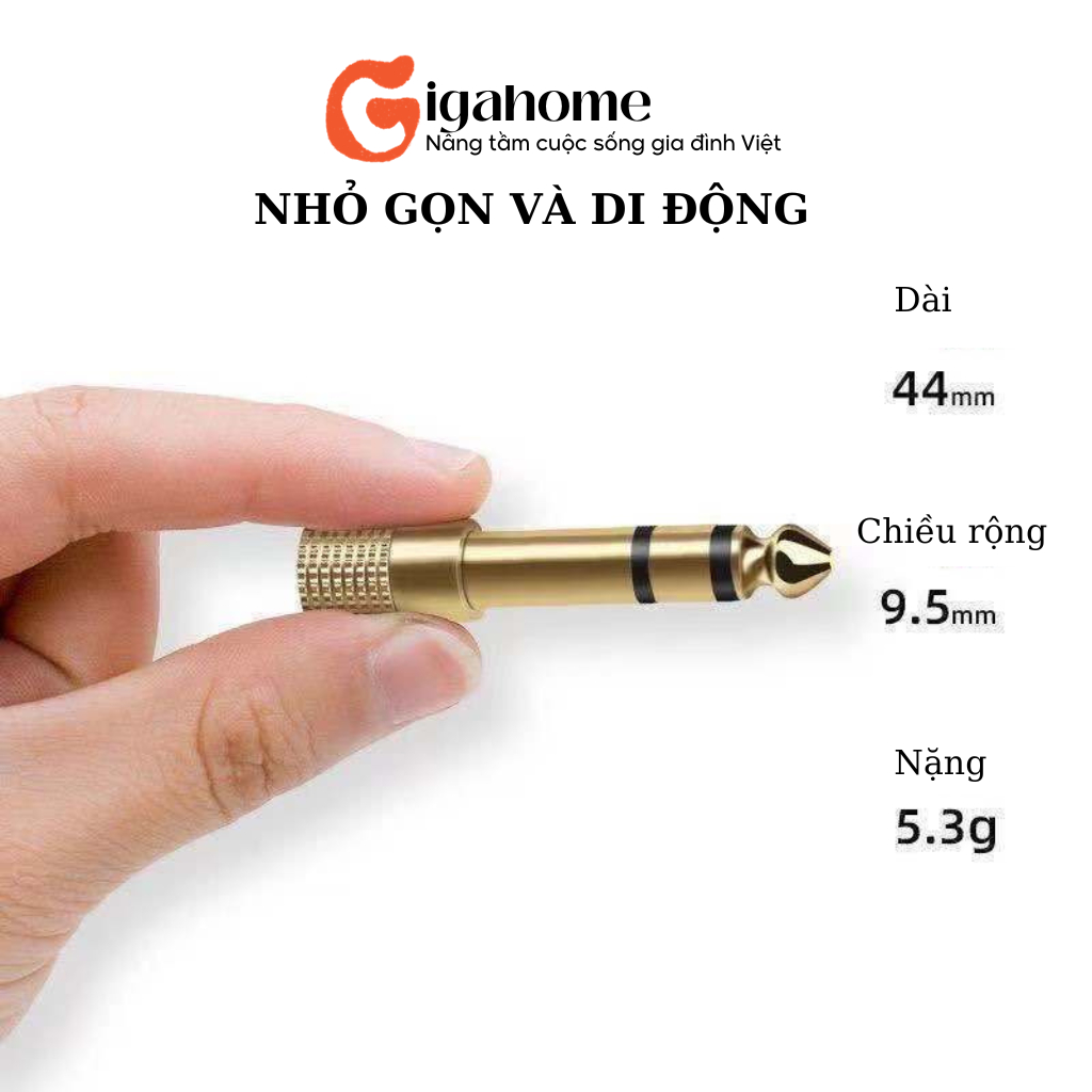 Đầu Jack Chuyển Đổi Tín Hiệu Âm Thanh 65mm Sang 3.5mm Cho Loa GIGAHOMEVN 5781