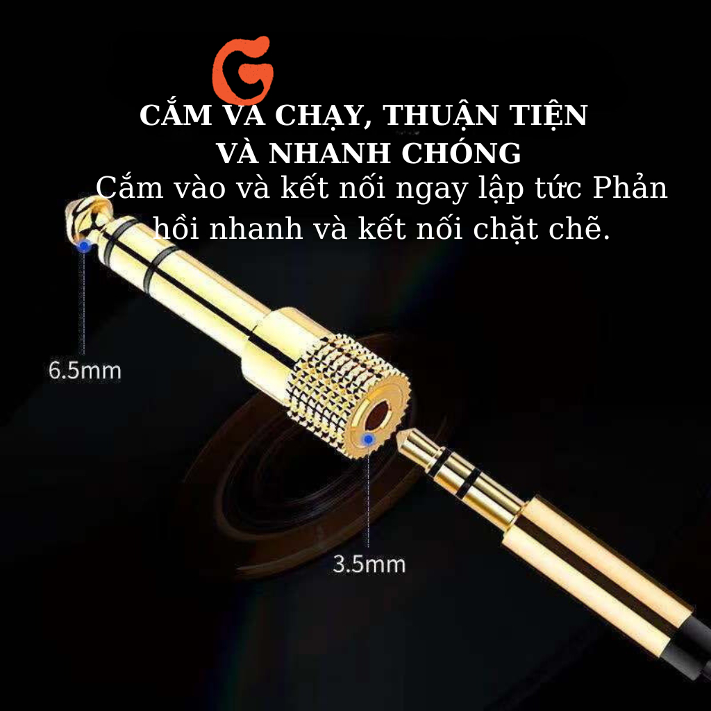 Đầu Jack Chuyển Đổi Tín Hiệu Âm Thanh 65mm Sang 3.5mm Cho Loa GIGAHOMEVN 5781