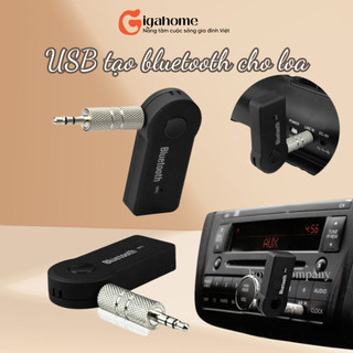 Usb thu phát bluetooth phát nhạc và đài fm cho loa xe hơi giắc 3.5mm gigahome 2629