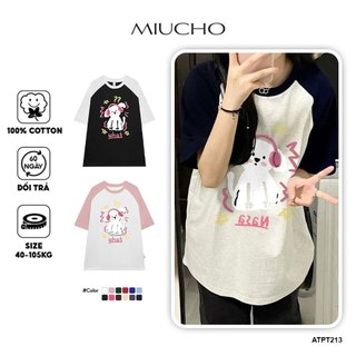 Áo thun nữ phối tay form rộng dễ thương ATPT213 Miucho in Artwork