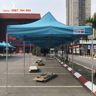 [Hàng Việt Nam] Nhà bạt di động 3mx3m XANH NƯỚC BIỂN, lều bán hàng ngoài trời đa năng tiện lợi