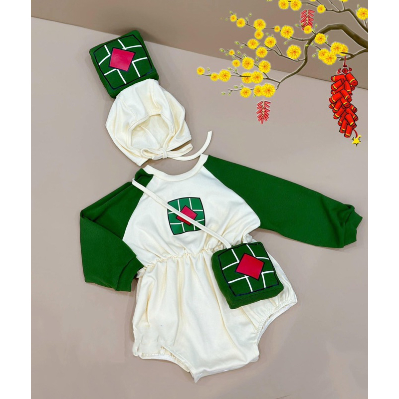Suit Bánh Chưng Kèm Mũ Và Túi Bánh Chưng Cực Ciuuu