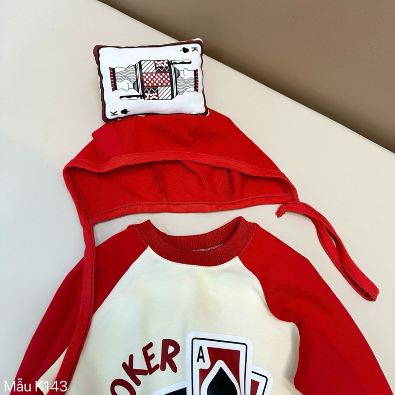 Suit Lá Bài Kèm Mũ Cho Bé Chất Da Cá Mỏng Siêu Yêu