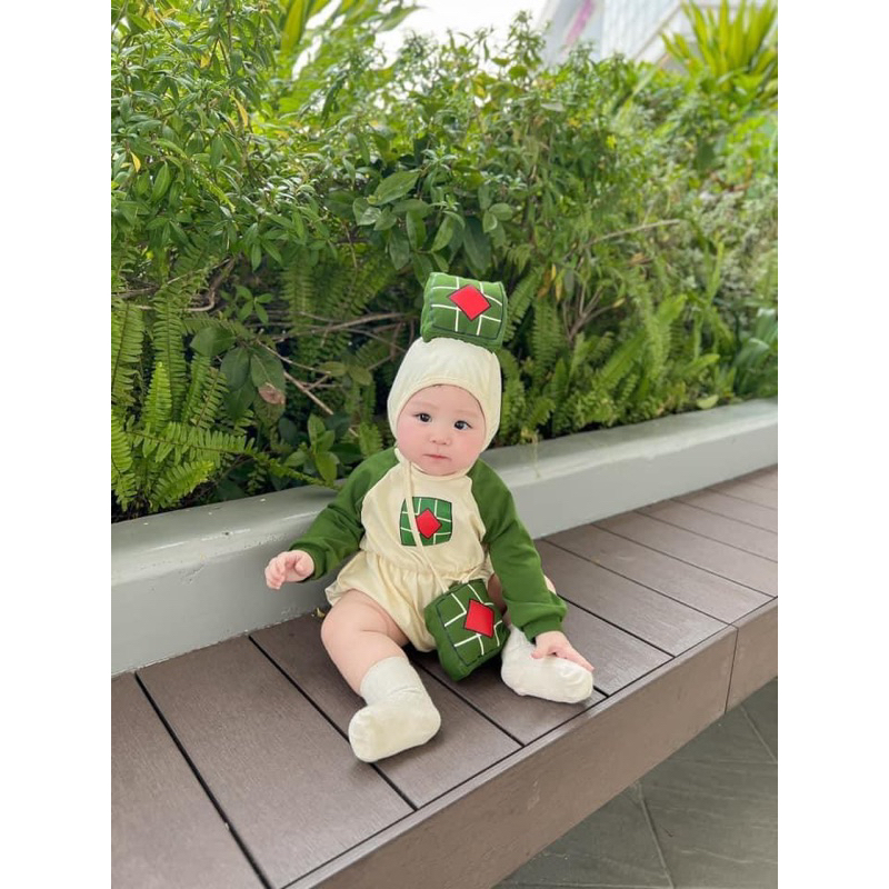 Suit Bánh Chưng Kèm Mũ Và Túi Bánh Chưng Cực Ciuuu