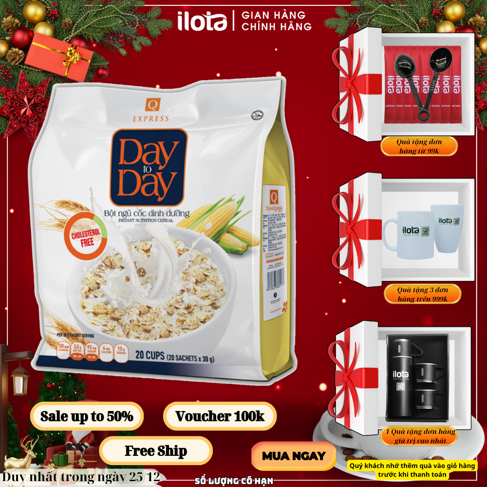 Ngũ cốc dinh dưỡng hòa tan Trần Quang Day to Day (Bịch 20 gói x 30gr)