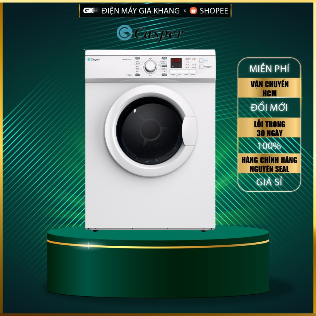 TD-72VWD - Máy Sấy Thông Hơi Casper 7.2Kg TD-72VWD - Giao Hàng Miễn Phí TP.HCM