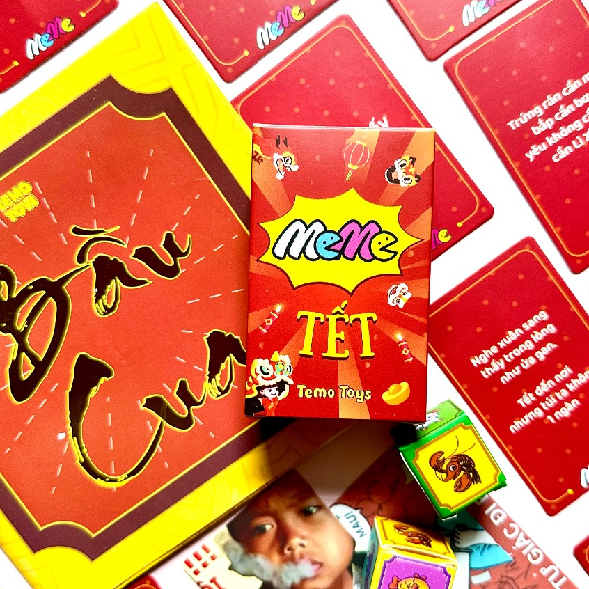 Combo boardgame Meme Bầu Cua Tôm Cá Mêm Tết 2024 cho nhóm bạn bè gia đình hài hước thú vị