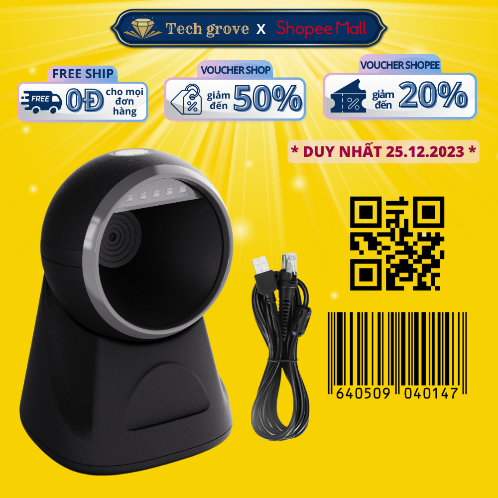 Máy quét mã vạch công nghệ CMOS KAW bản nâng cấp, Tần Số Quét 200L/Giây, Quét Mã QR, Mã Vạch