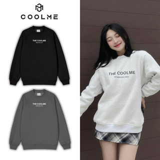 Áo nỉ bông sweater nam nữ unisex THECOOLME, áo sweater màu đen, xám local brand Coolme tay dài cổ tròn