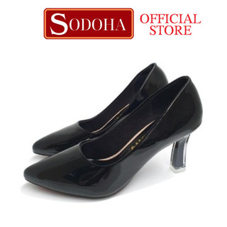 Giày cao gót nữ SODOHA gót cao 7cm da bóng SDH909