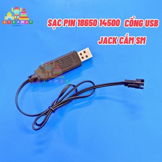 Cáp sạc pin jack sm 3.7v cáp sạc sm cắm usb cho pin 18650 14500, cho xe đồ chơi - lk0683