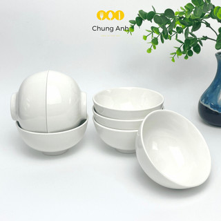 Bộ 6, 10 bát cơm trắng trơn 11cm - sứ minh châu - c06