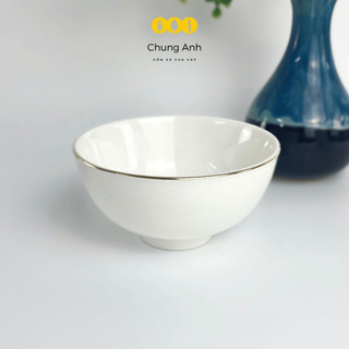 Bát ăn cơm viền vàng 12k - 11cm - sứ minh châu - vỡ 1 đổi 1