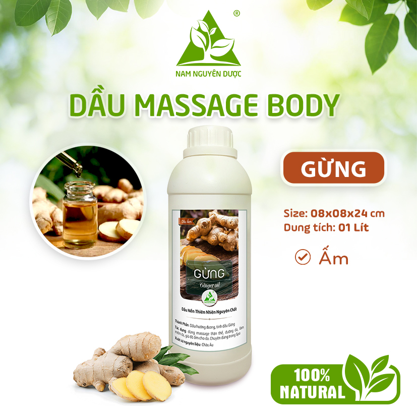 Dầu massage body (1Lit) - Gừng