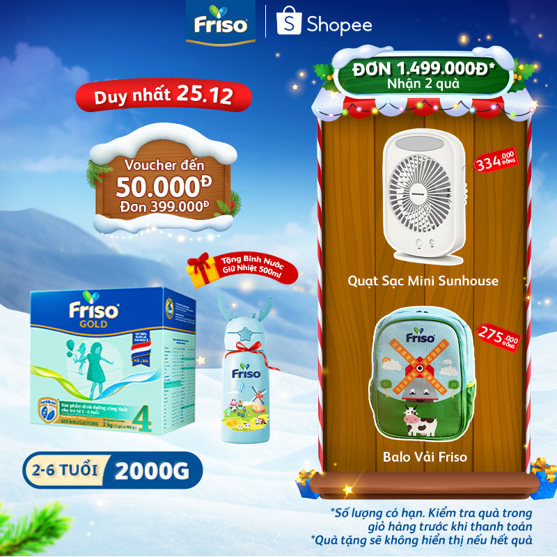 Sữa Bột Friso Gold 4 Hộp Giấy 2kg