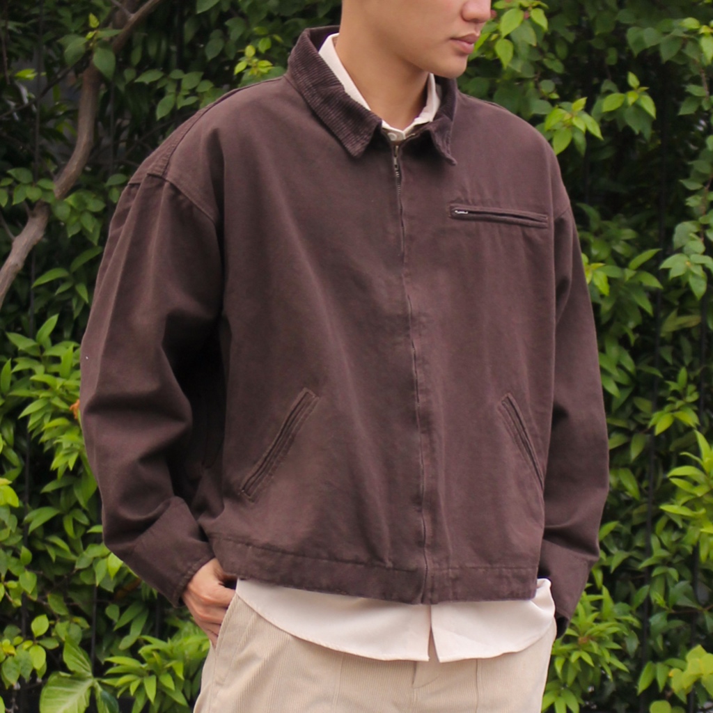 Áo Khoác William Jacket GUY's Closet - Áo Khoác Vải Bò Phối Cổ Nhung Tăm, Denim Nam Form Crop, Chất Liệu Dày Dặn,