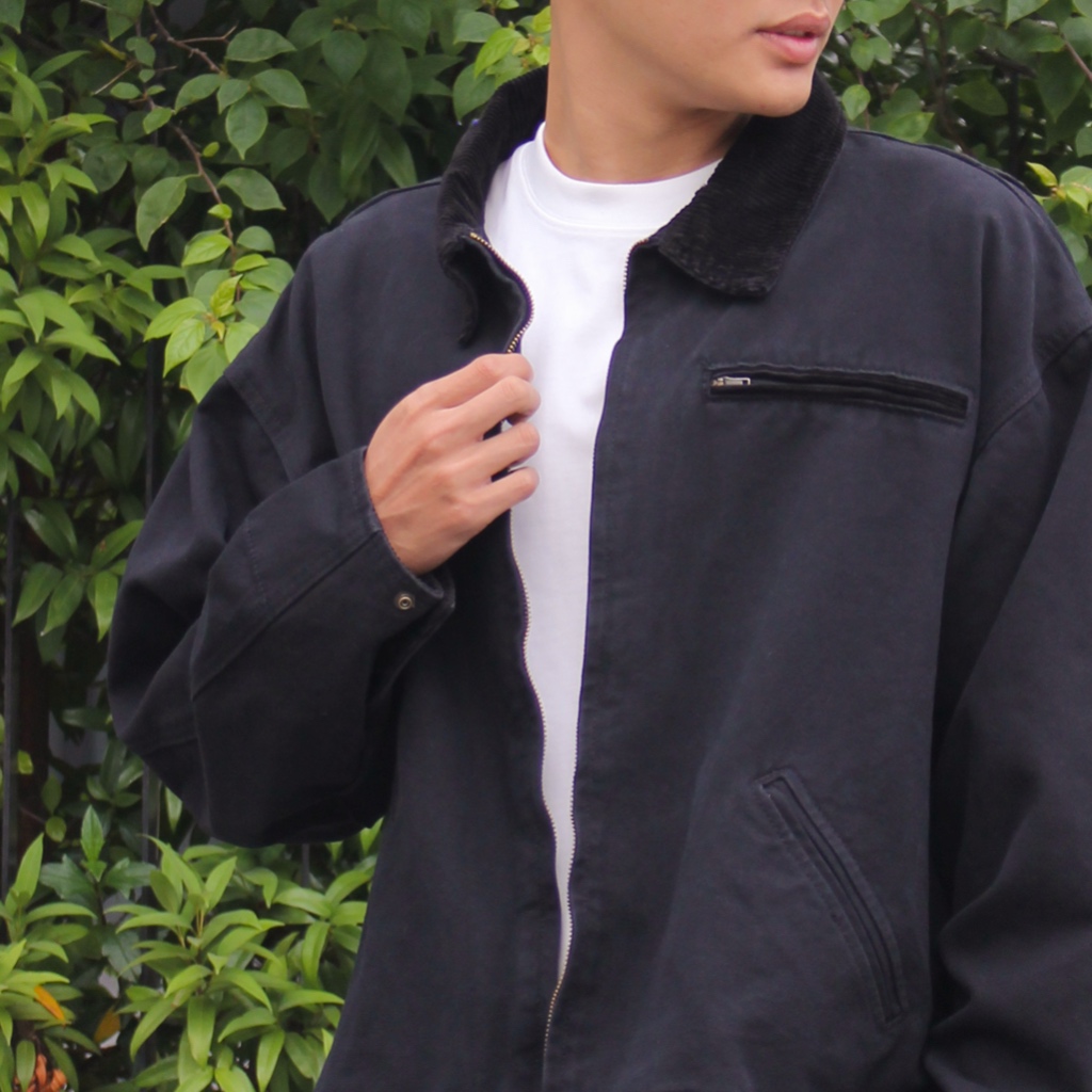 Áo Khoác William Jacket GUY's Closet - Áo Khoác Vải Bò Phối Cổ Nhung Tăm, Denim Nam Form Crop, Chất Liệu Dày Dặn,