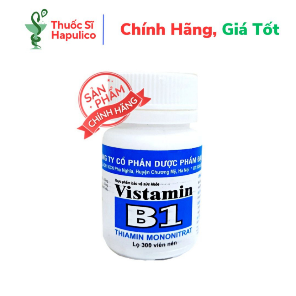 Vitamin B1 Đại Uy (lọ 300 viên nén) ăn ngủ ngon, làm đẹp, đắp mặt, dưỡng trắng , gội đầu kích mọc tó
