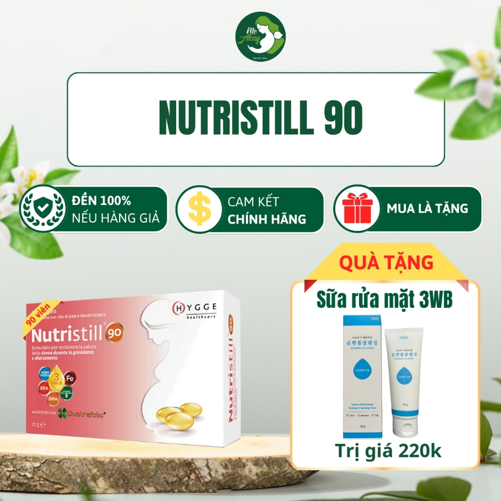 Vitamin bầu Nutristill 90 hộp 90 viên, bổ sung vitamin tổng hợp cho phụ nữ có thai, phụ nữ sau sinh, từ Italy [MẸ AKAY]