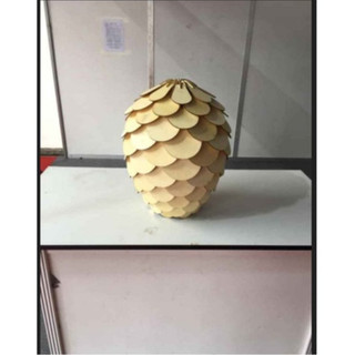 đèn thả trần gỗ DIY dáng quả thông D27cm