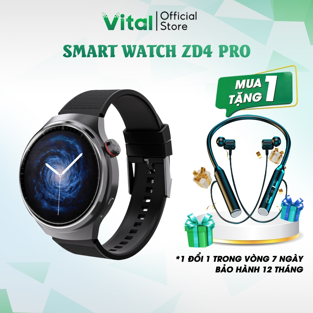 Đồng hồ thông minh Smart watch ZD4 PRO, smart watch thể thao màn hình 1.5 inch, pin lớn, theo dõi sức khỏe