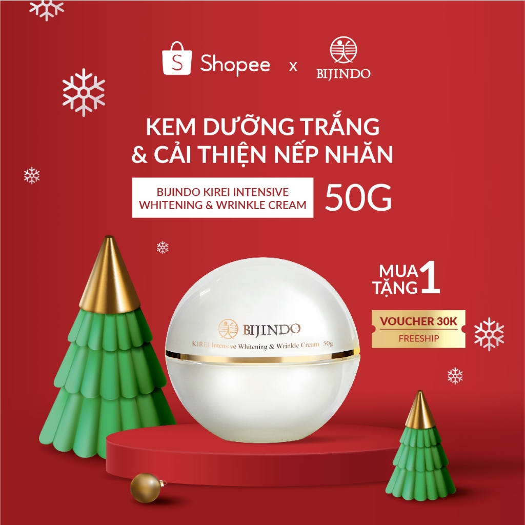 Kem Dưỡng Trắng Làm Mờ Nếp Nhăn BIJINDO KIREI Chậm Lão Hoá, Cấp Ẩm Sâu Dưỡng Da Sáng Mịn 50g